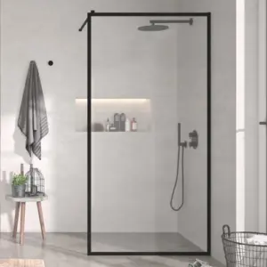 Mampara de ducha con entrada de esquina 180 °+ plato de ducha