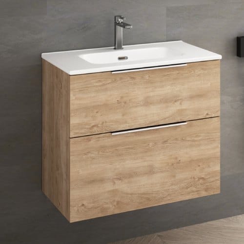 Mueble de baño suspendido con lavabo integrado 40 cm alto Modelo Box