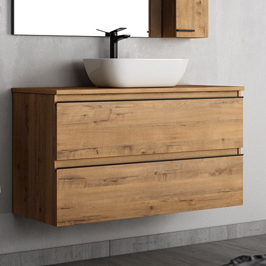 Mueble de baño con lavabo Inglet roble 80x45 cm